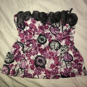 Limited Edition Alice in Wonderland Flared Corset Top NWOT